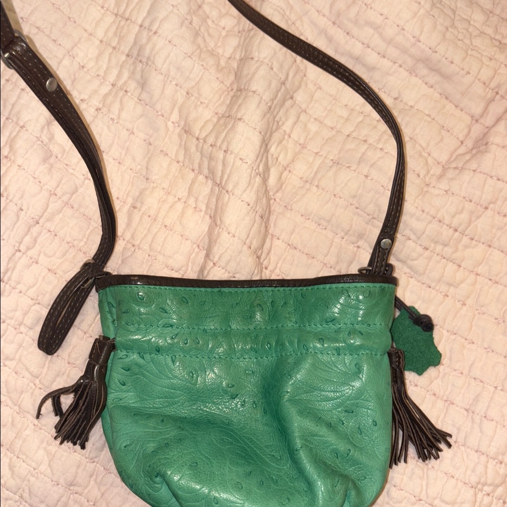 Valentina Green and Brown Leather Bag